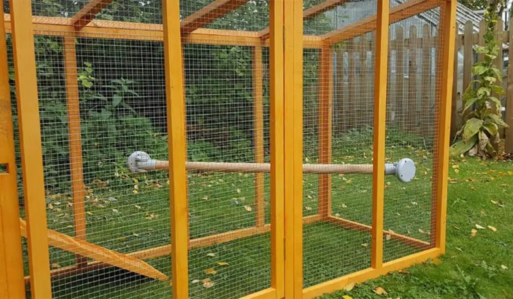 chicken coop with perch