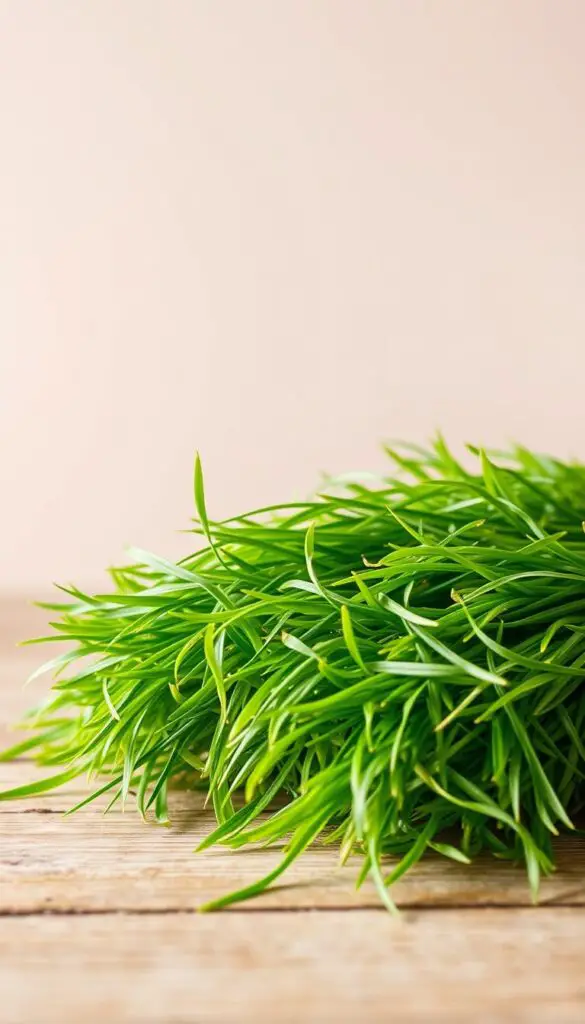 A neatly arranged display of fresh, vibrant orchard grass on a wooden surface, showcasing its nutritional benefits for guinea pigs. The grass is displayed in an aesthetically pleasing manner, with a soft, warm lighting highlighting its lush green hues and delicate textures. In the background, a minimalist, neutral-toned backdrop creates a clean and calming environment, allowing the grass to be the focal point. The composition is balanced and visually appealing, conveying the wholesomeness and nutritional value of this dietary staple for guinea pigs.