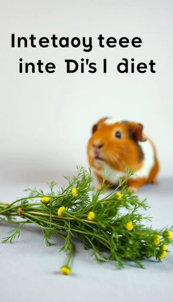 A neatly arranged still life showcasing the introduction of dill into a guinea pig's diet. In the foreground, a fresh bunch of dill sprigs with delicate green fronds and yellow flower heads rests on a neutral-toned surface. In the middle ground, a curious guinea pig peers curiously at the new herb, its head tilted slightly to one side. The background is softly blurred, conveying a sense of calm and focus on the dietary experiment. The lighting is natural and diffused, casting gentle shadows and highlighting the textures of the dill and the guinea pig's fur. The overall mood is one of exploration and gentle discovery, inviting the viewer to consider how to safely and effectively introduce this new food into a guinea pig's daily routine.